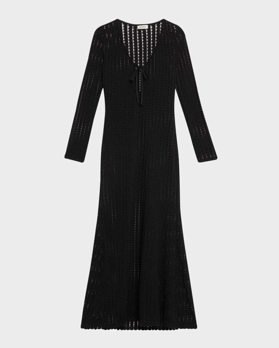 Elton Open-Knit Keyhole Maxi Dress